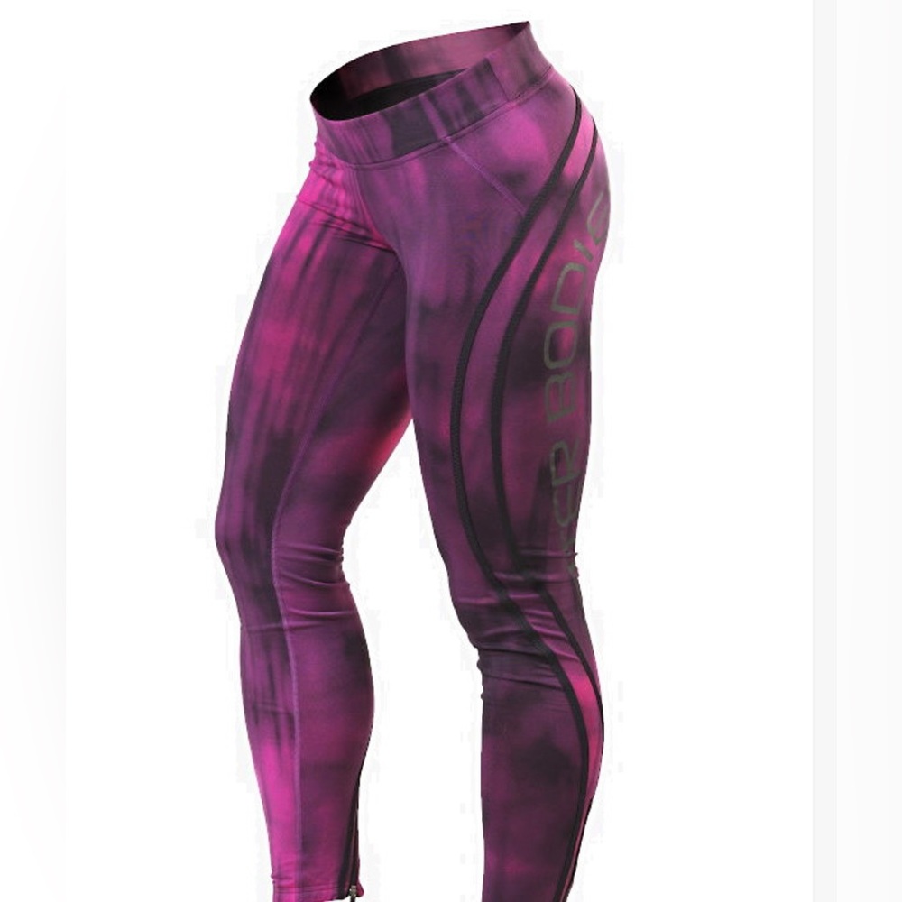 Better bodies grunge leggings . Size medium. Fushia and black . - Picture 2 of 3